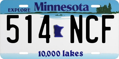 MN license plate 514NCF