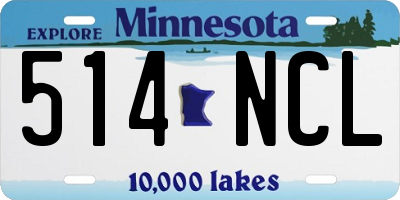 MN license plate 514NCL