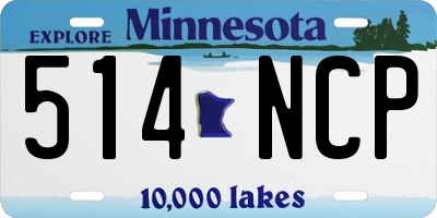 MN license plate 514NCP