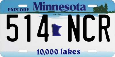 MN license plate 514NCR