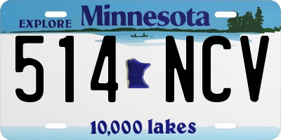 MN license plate 514NCV