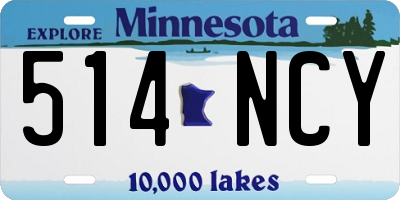 MN license plate 514NCY