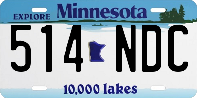 MN license plate 514NDC