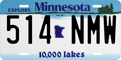 MN license plate 514NMW