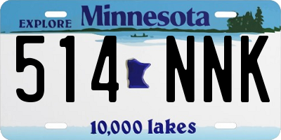 MN license plate 514NNK
