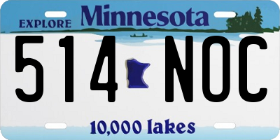 MN license plate 514NOC