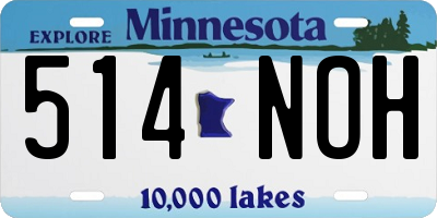 MN license plate 514NOH