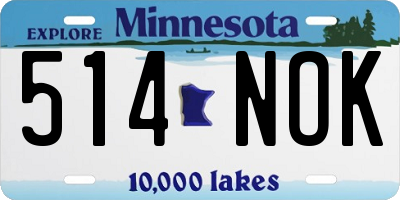 MN license plate 514NOK