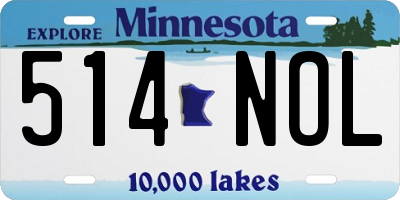 MN license plate 514NOL
