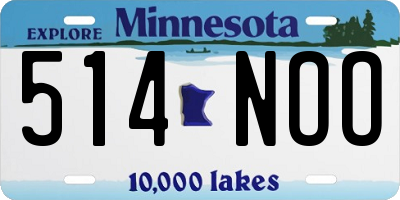 MN license plate 514NOO