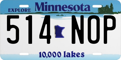 MN license plate 514NOP