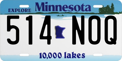 MN license plate 514NOQ