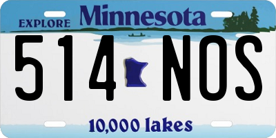 MN license plate 514NOS