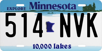 MN license plate 514NVK