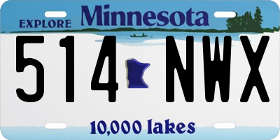 MN license plate 514NWX