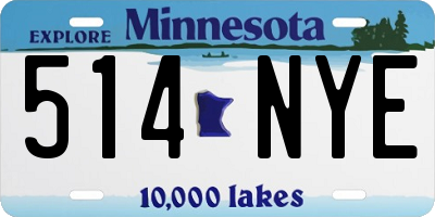 MN license plate 514NYE