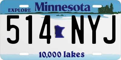 MN license plate 514NYJ