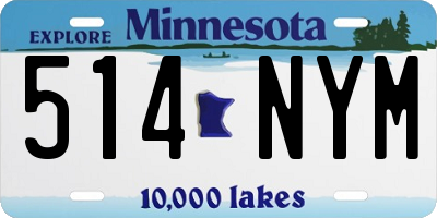 MN license plate 514NYM