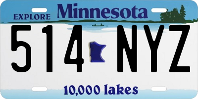 MN license plate 514NYZ