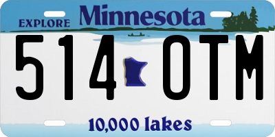 MN license plate 514OTM