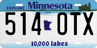 MN license plate 514OTX