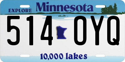 MN license plate 514OYQ