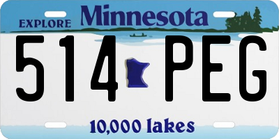 MN license plate 514PEG