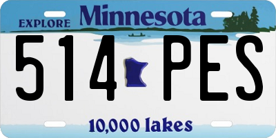 MN license plate 514PES