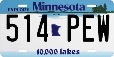 MN license plate 514PEW