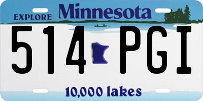 MN license plate 514PGI