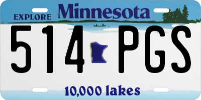 MN license plate 514PGS