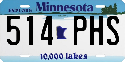 MN license plate 514PHS