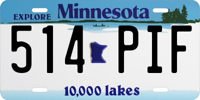 MN license plate 514PIF