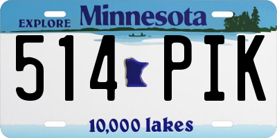 MN license plate 514PIK