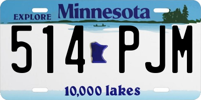 MN license plate 514PJM