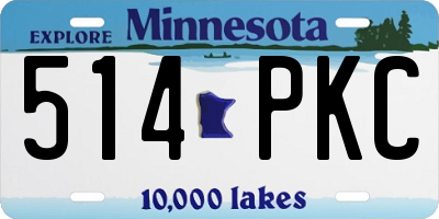 MN license plate 514PKC