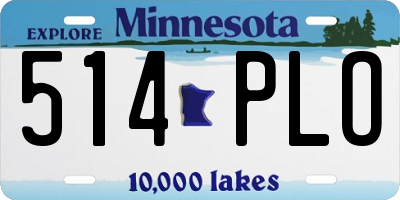 MN license plate 514PLO