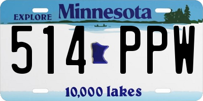 MN license plate 514PPW