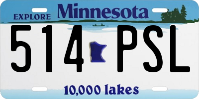 MN license plate 514PSL