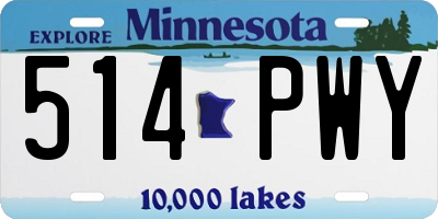 MN license plate 514PWY