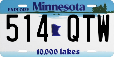 MN license plate 514QTW