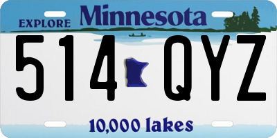 MN license plate 514QYZ