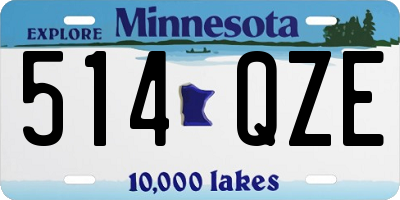 MN license plate 514QZE
