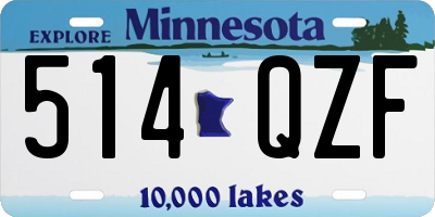 MN license plate 514QZF