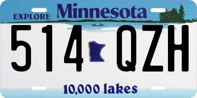 MN license plate 514QZH