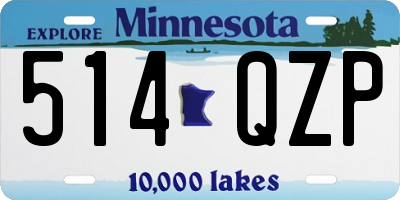 MN license plate 514QZP