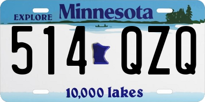 MN license plate 514QZQ
