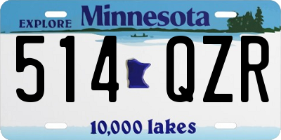 MN license plate 514QZR
