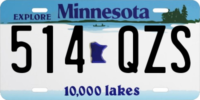 MN license plate 514QZS