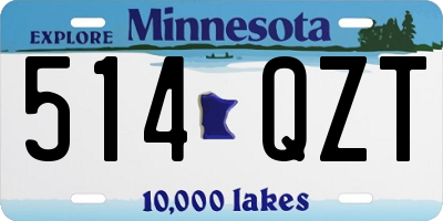 MN license plate 514QZT